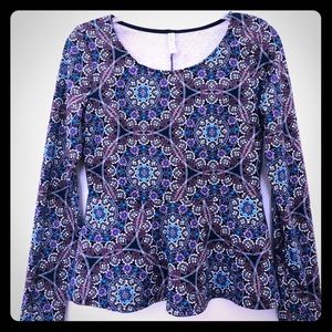 Xhilaration stretchy cotton print peplum top
